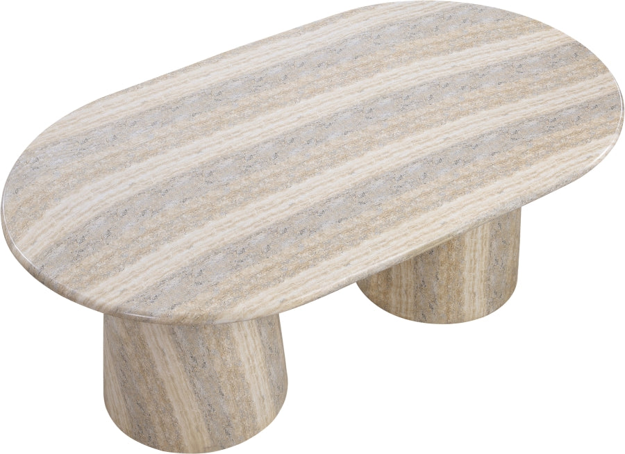Cosenza Travertine Finish Indoor / Outdoor Concrete Dining Table