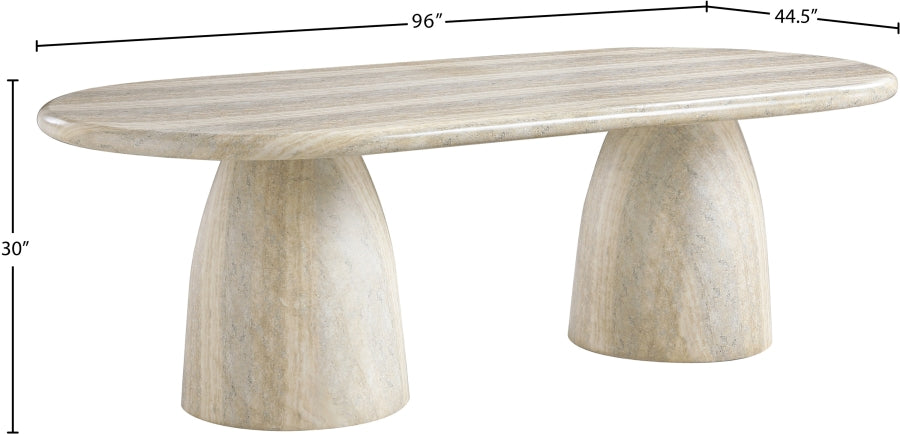 Cosenza Travertine Finish Indoor / Outdoor Concrete Dining Table