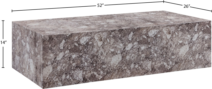 Piazza Marble Finish Indoor/Outdoor Concrete Coffee Table
