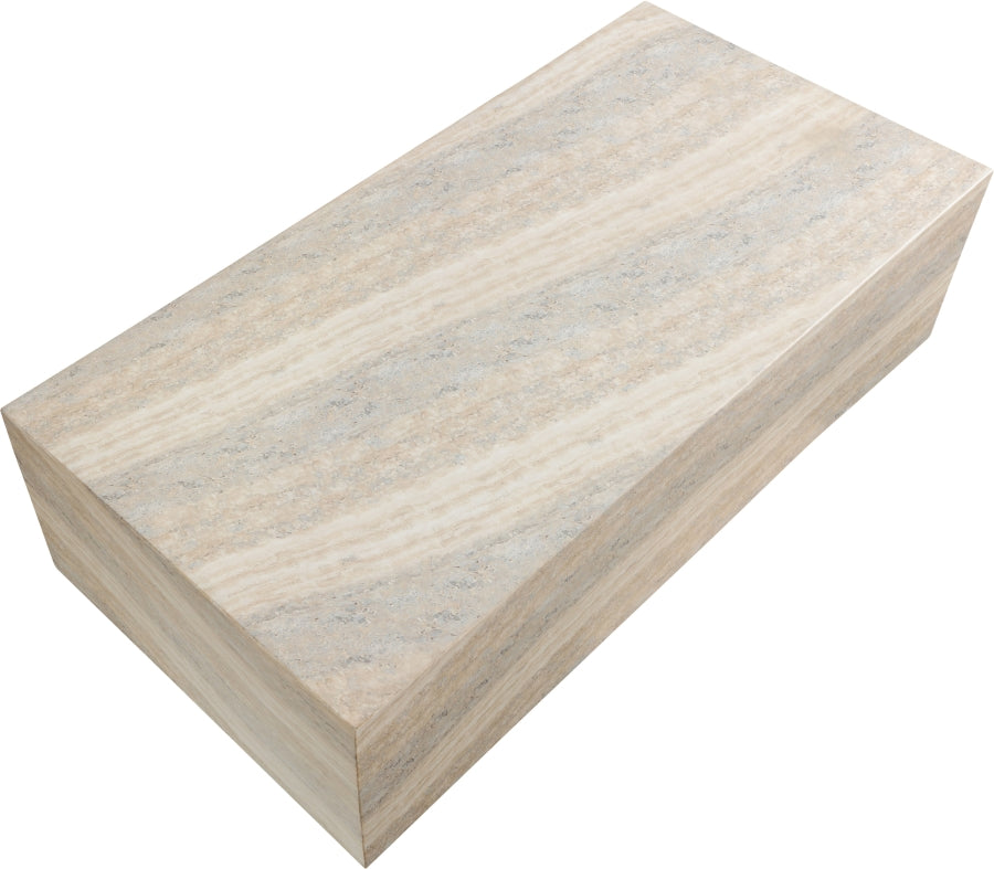 Piazza Travertine Finish Indoor/Outdoor Concrete Coffee Table