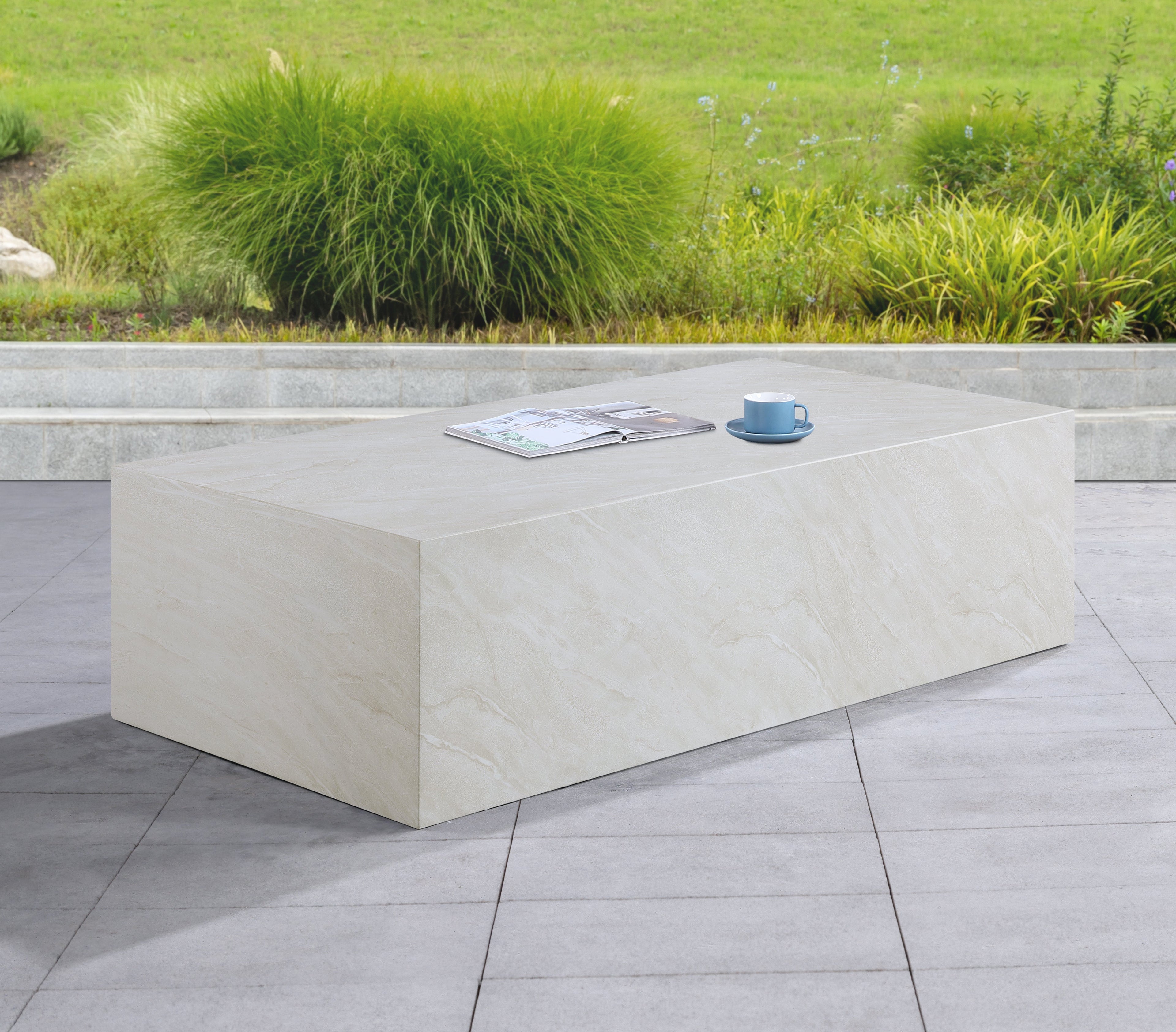 Piazza Marble Finish Indoor/Outdoor Concrete Coffee Table