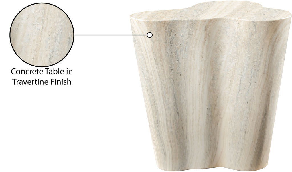 Monza Travertine Finish Indoor / Outdoor Concrete End / Side Table