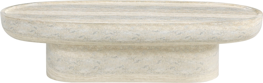 Tivoli Travertine Finish Indoor / Outdoor Concrete Coffee Table