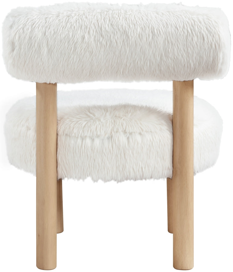 Ambre Vegan Shearling Fabric Upholstered Accent Chair