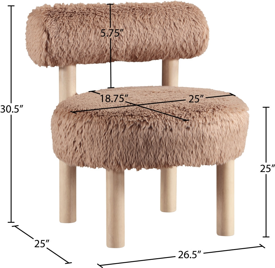 Ambre Vegan Shearling Fabric Upholstered Accent Chair