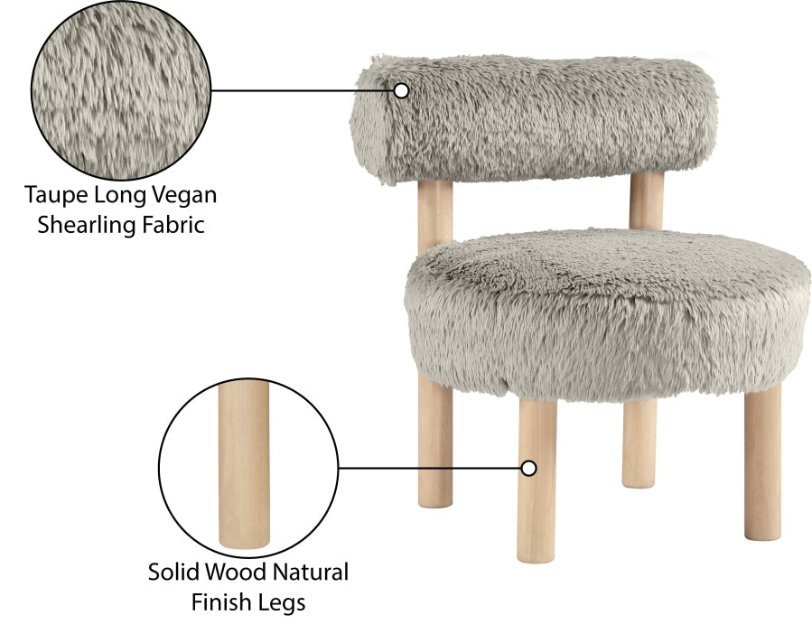 Ambre Vegan Shearling Fabric Upholstered Accent Chair