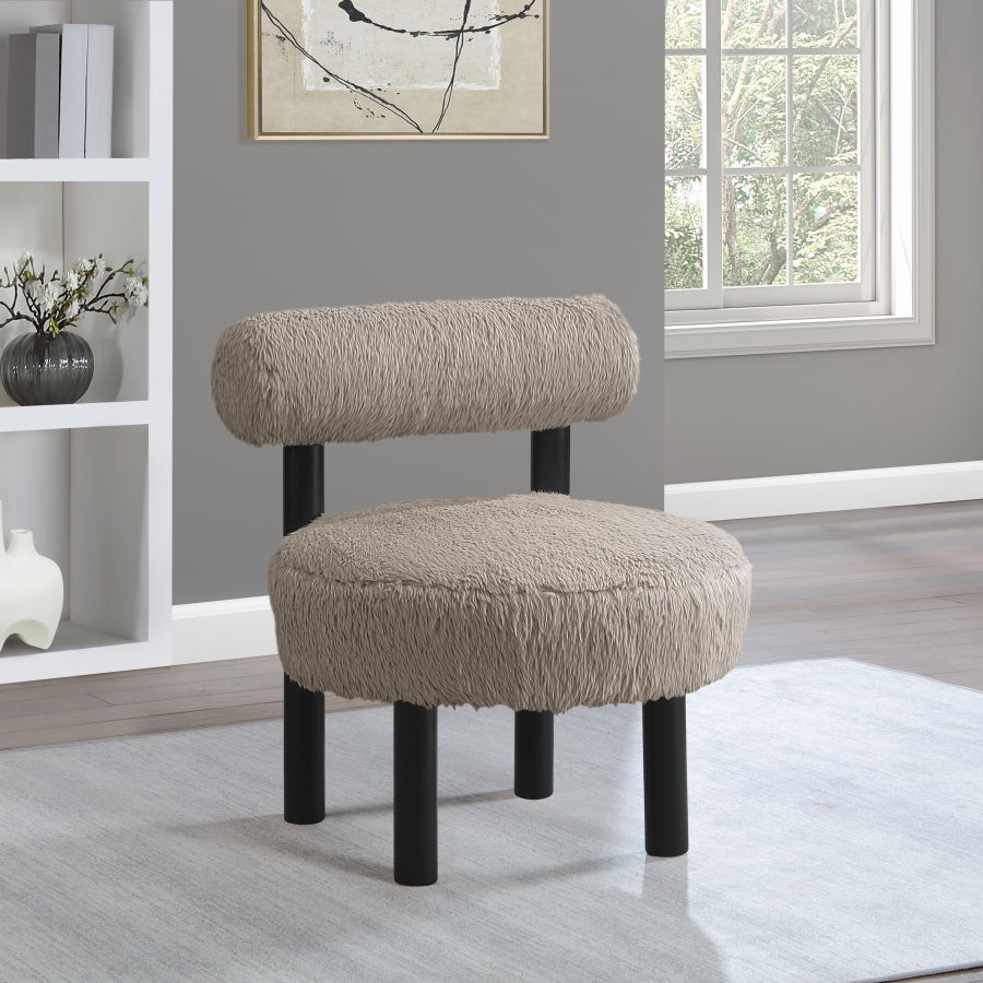 Ambre Vegan Shearling Fabric Upholstered Accent Chair