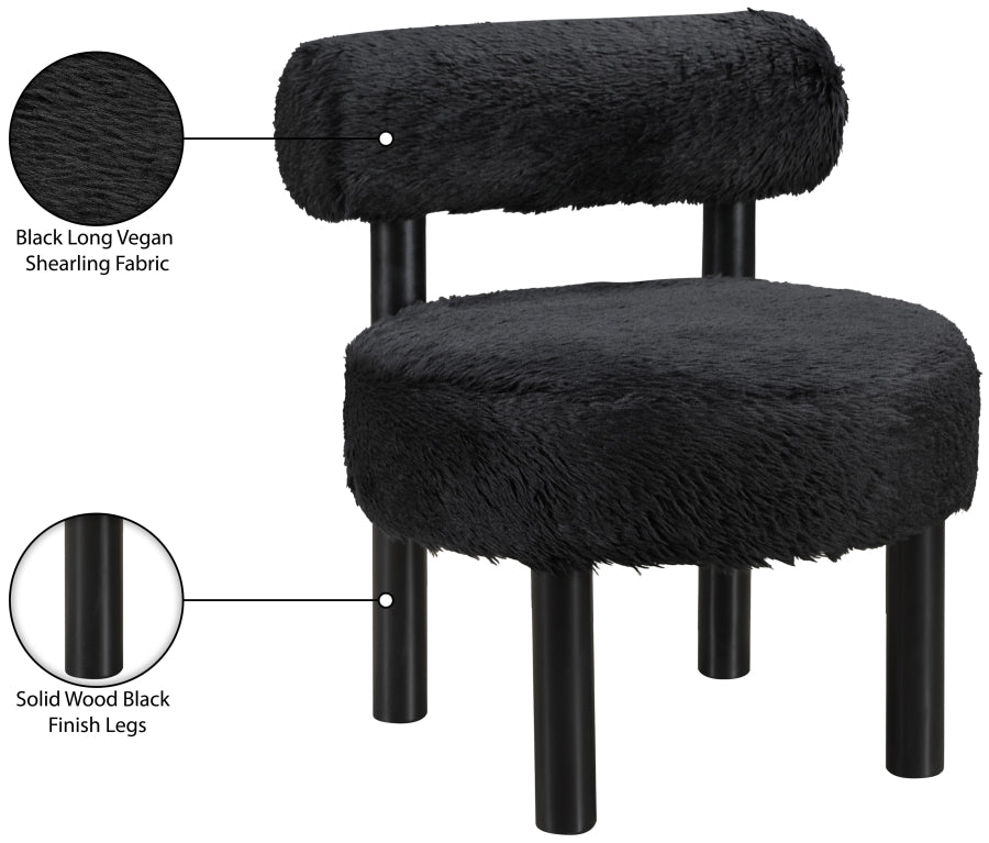 Ambre Vegan Shearling Fabric Upholstered Accent Chair