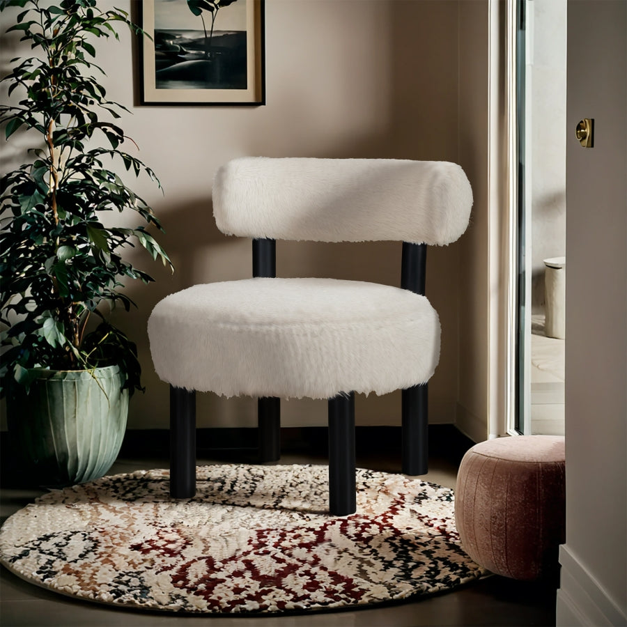 Ambre Vegan Shearling Fabric Upholstered Accent Chair