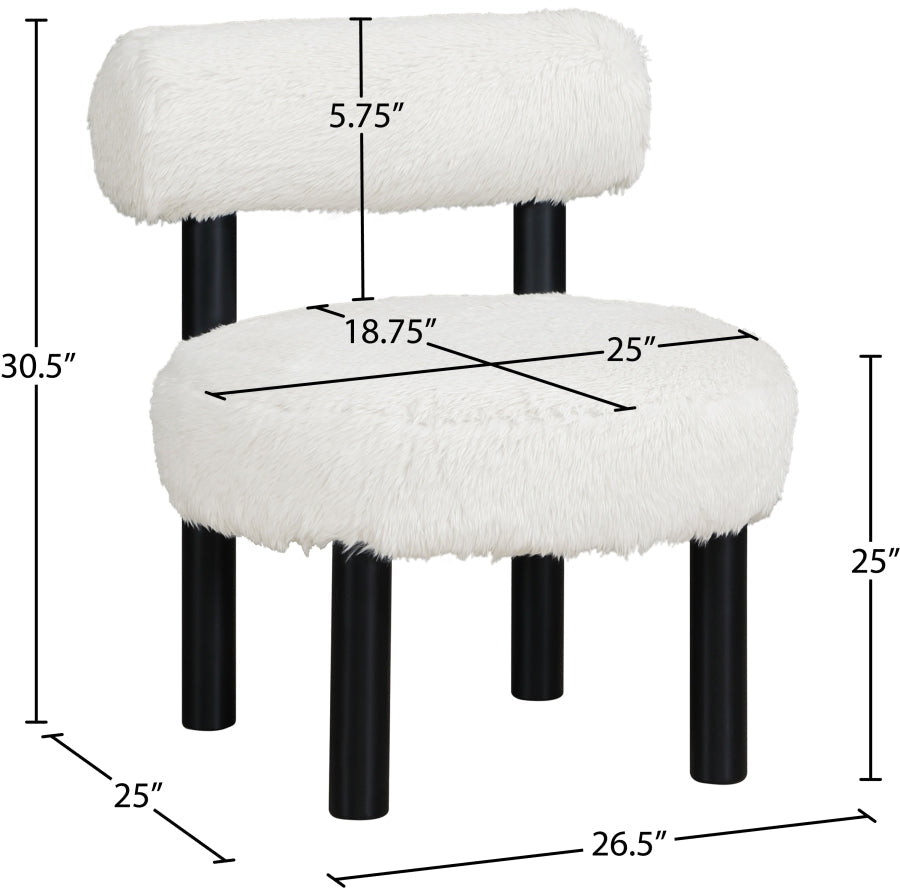Ambre Vegan Shearling Fabric Upholstered Accent Chair