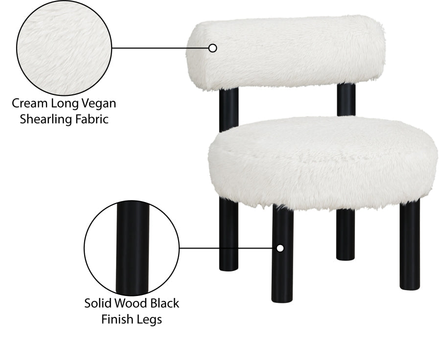 Ambre Vegan Shearling Fabric Upholstered Accent Chair