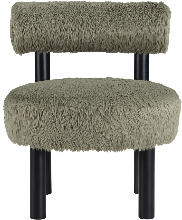 Ambre Vegan Shearling Fabric Upholstered Accent Chair