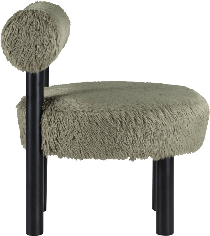 Ambre Vegan Shearling Fabric Upholstered Accent Chair