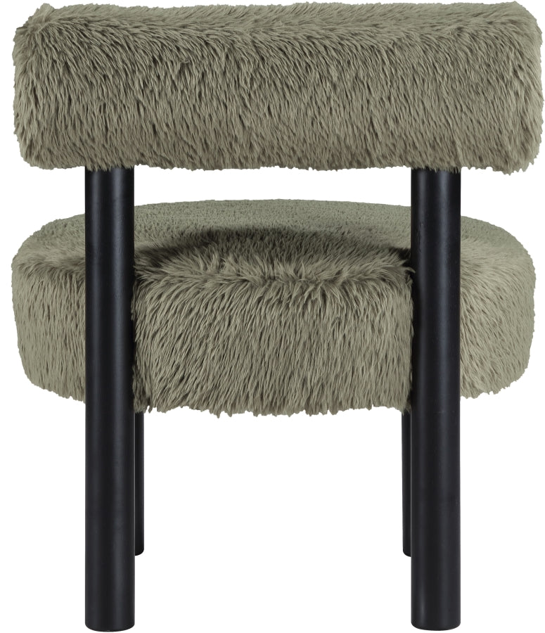 Ambre Vegan Shearling Fabric Upholstered Accent Chair