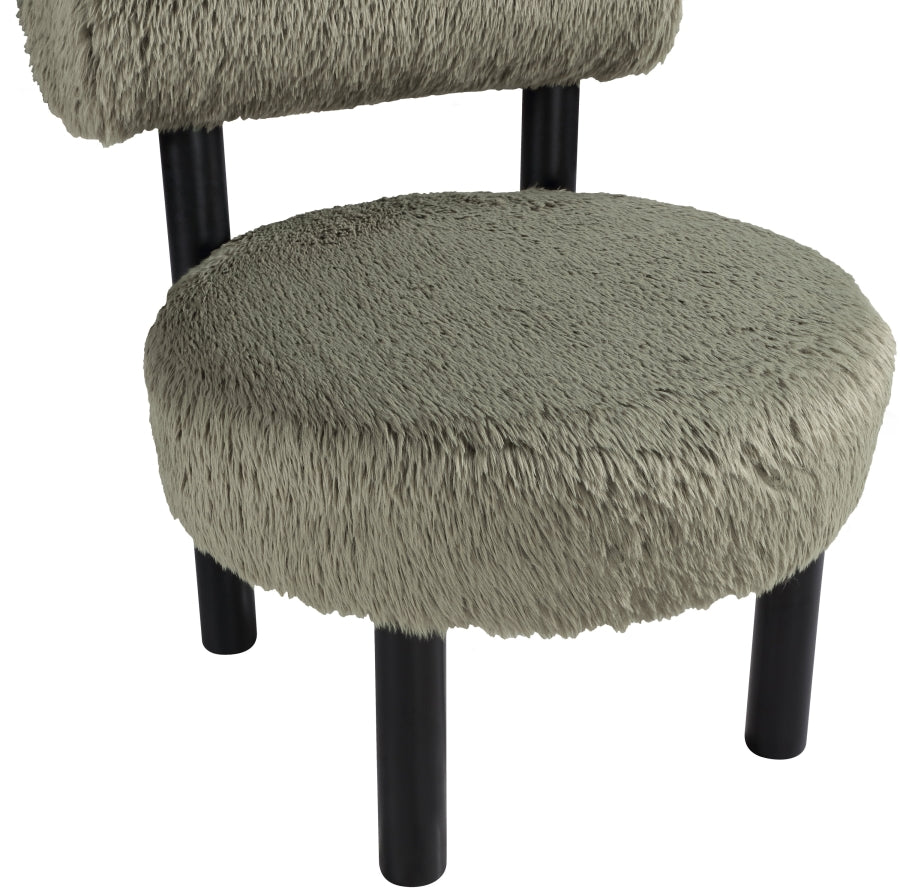 Ambre Vegan Shearling Fabric Upholstered Accent Chair