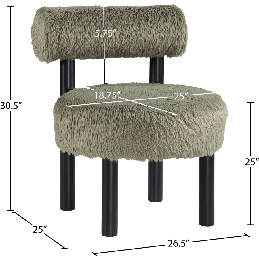 Ambre Vegan Shearling Fabric Upholstered Accent Chair