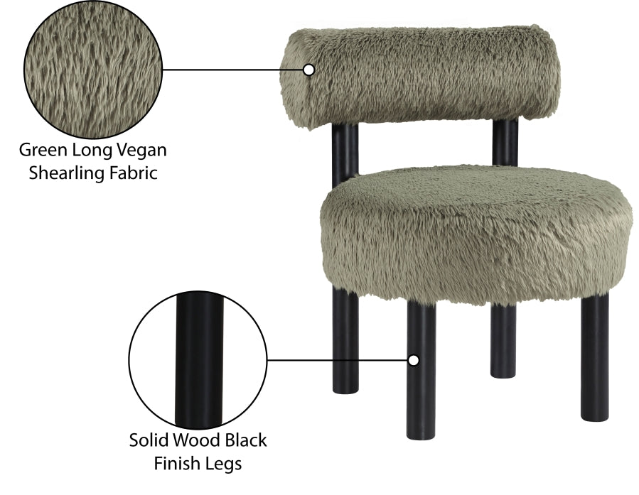 Ambre Vegan Shearling Fabric Upholstered Accent Chair