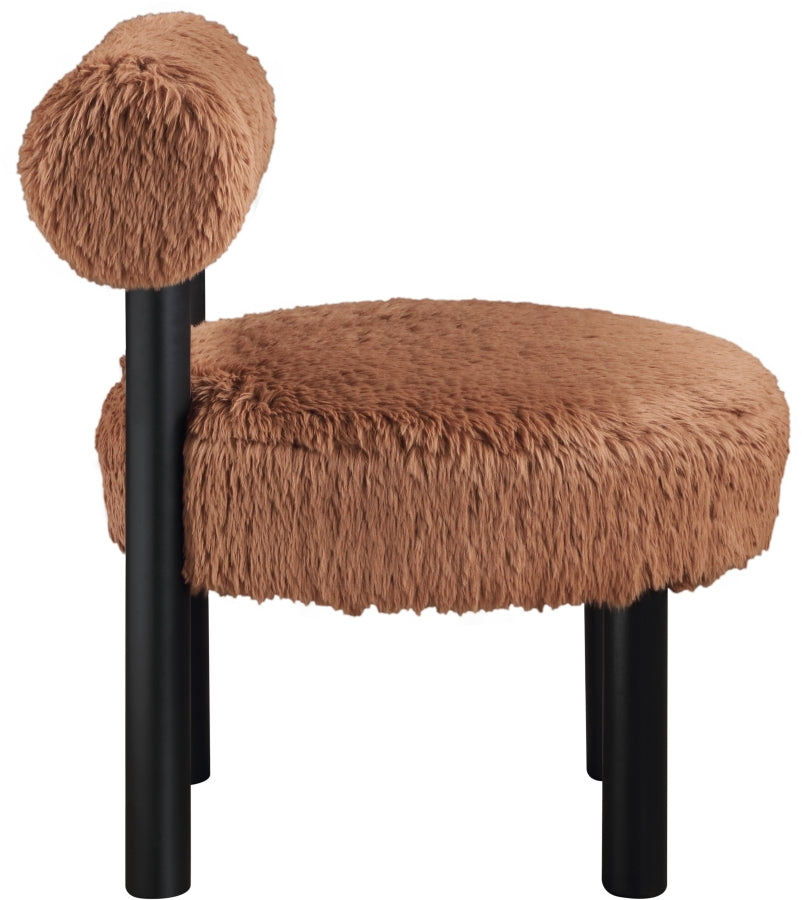 Ambre Vegan Shearling Fabric Upholstered Accent Chair