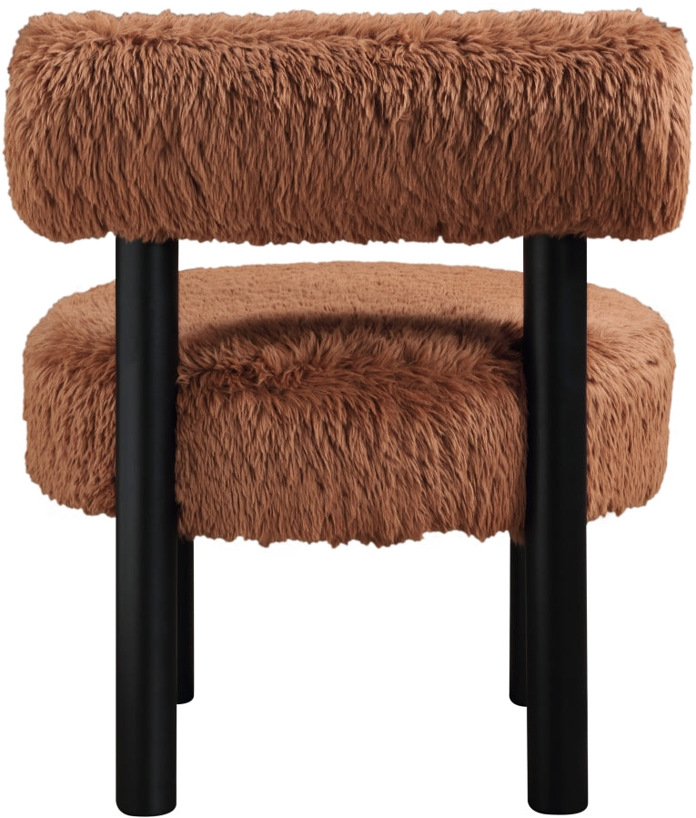 Ambre Vegan Shearling Fabric Upholstered Accent Chair