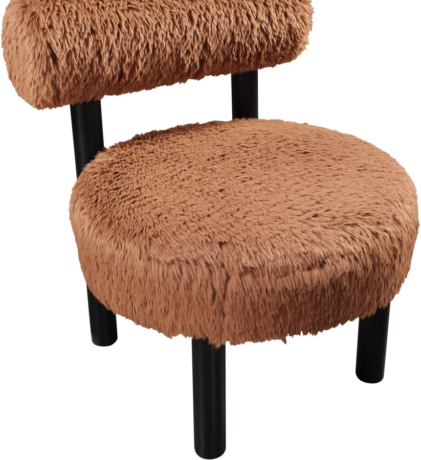 Ambre Vegan Shearling Fabric Upholstered Accent Chair