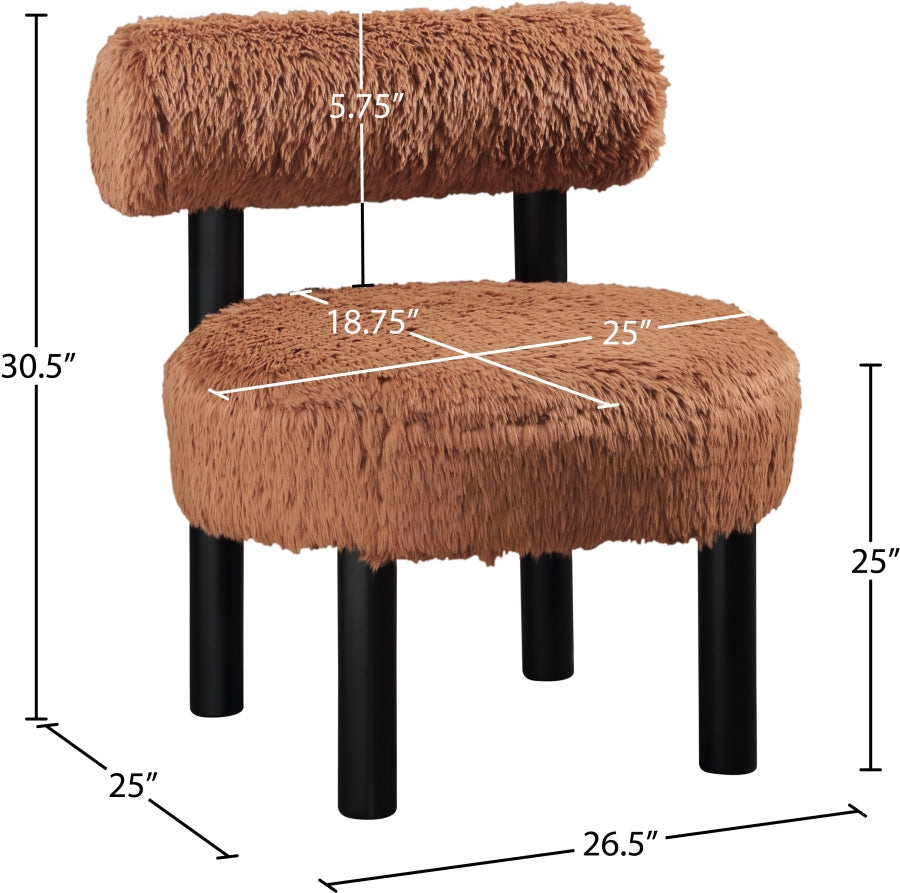 Ambre Vegan Shearling Fabric Upholstered Accent Chair