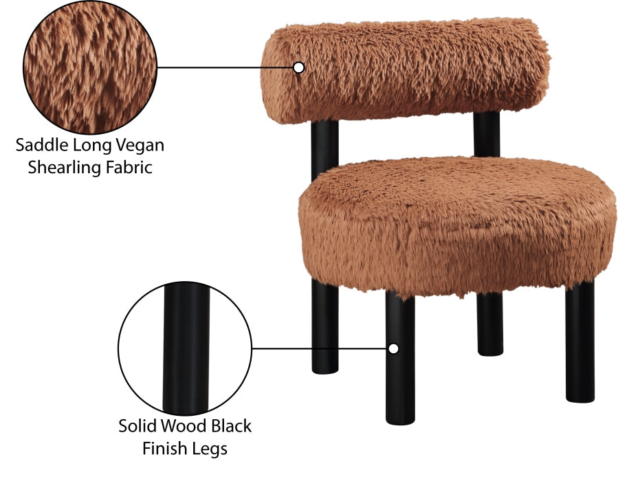 Ambre Vegan Shearling Fabric Upholstered Accent Chair
