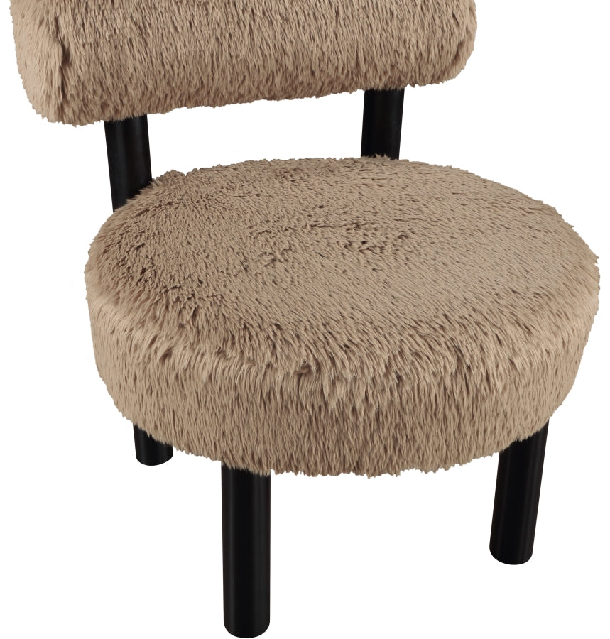 Ambre Vegan Shearling Fabric Upholstered Accent Chair