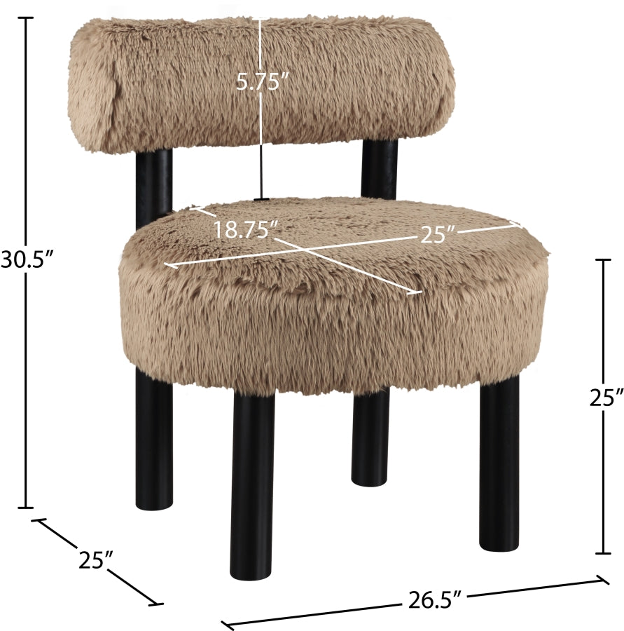 Ambre Vegan Shearling Fabric Upholstered Accent Chair