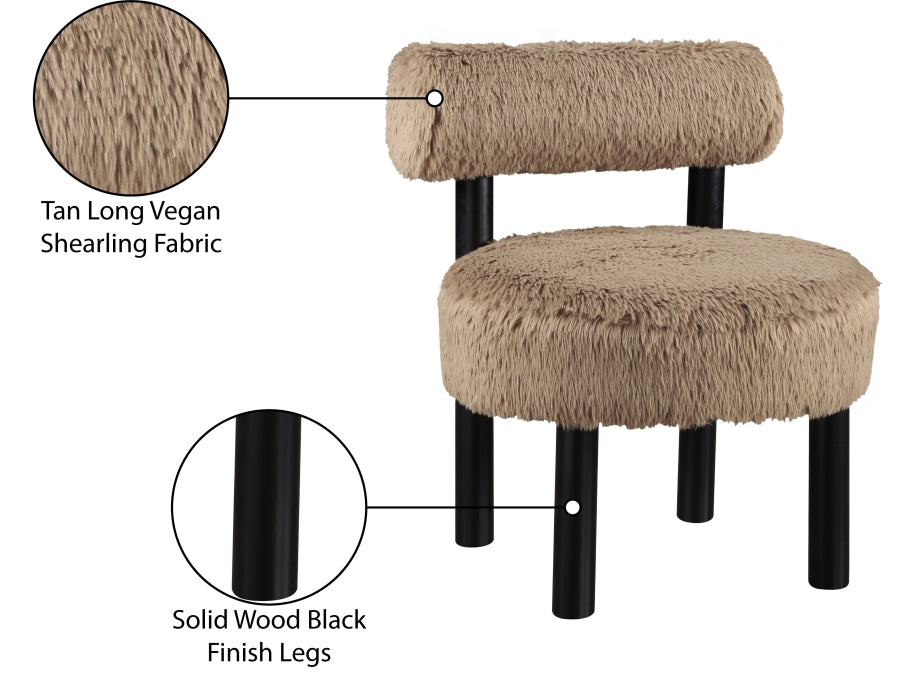 Ambre Vegan Shearling Fabric Upholstered Accent Chair
