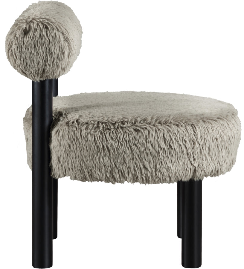 Ambre Vegan Shearling Fabric Upholstered Accent Chair