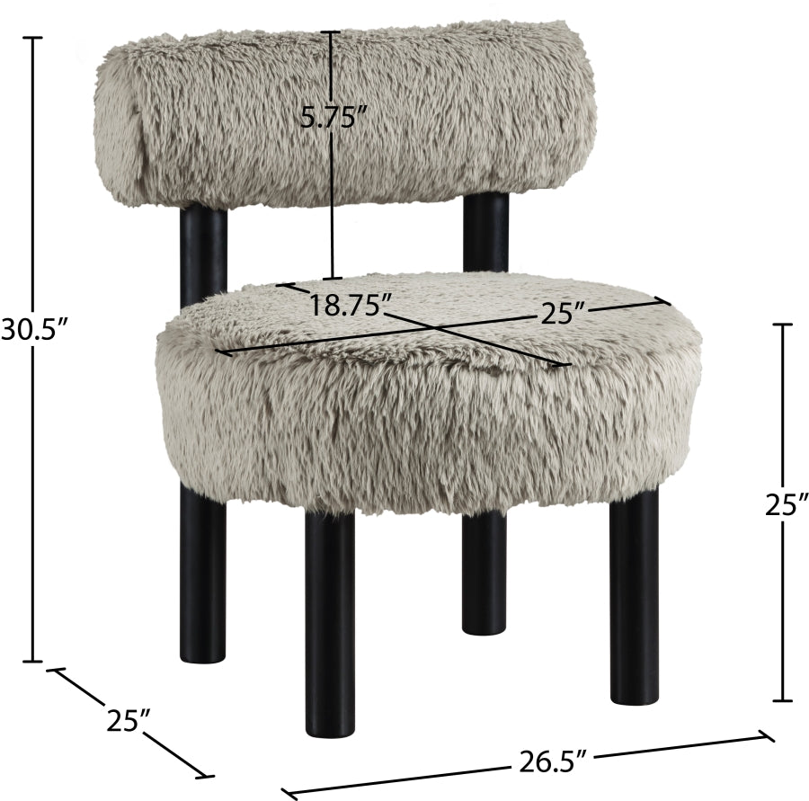 Ambre Vegan Shearling Fabric Upholstered Accent Chair
