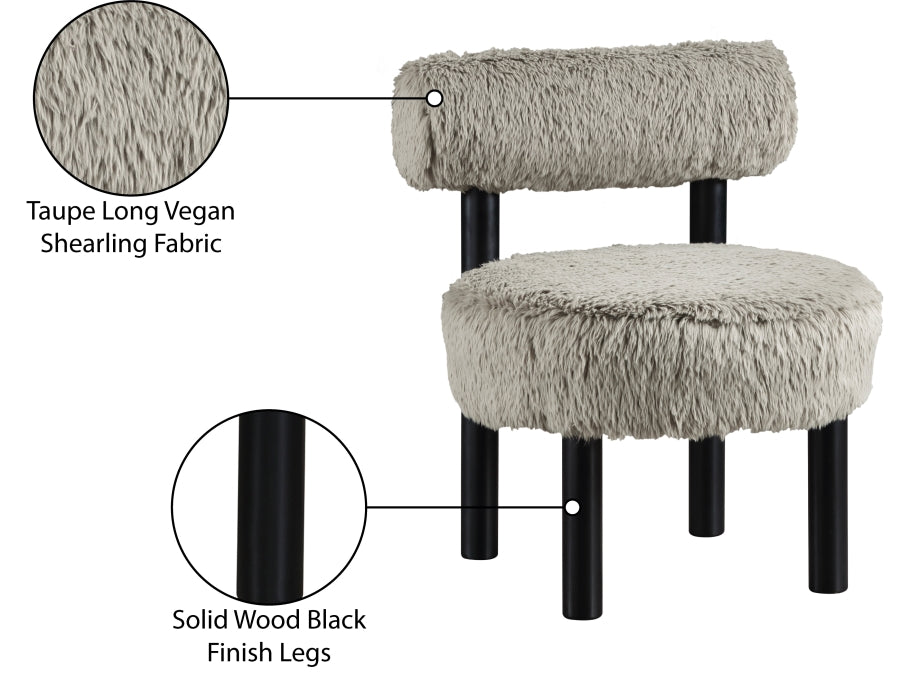 Ambre Vegan Shearling Fabric Upholstered Accent Chair