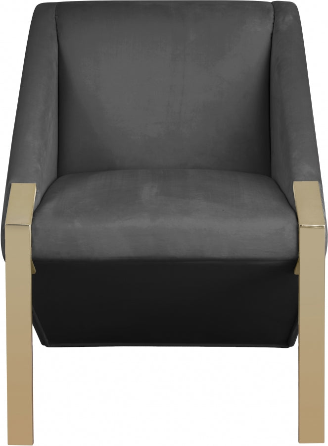 Rivet Velvet Upholstered Accent Chair