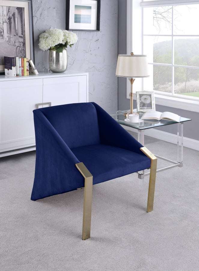 Rivet Velvet Upholstered Accent Chair