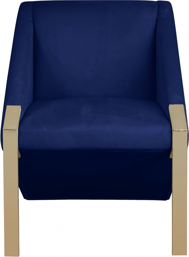 Rivet Velvet Upholstered Accent Chair
