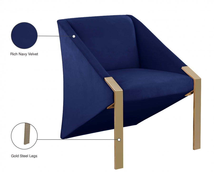 Rivet Velvet Upholstered Accent Chair