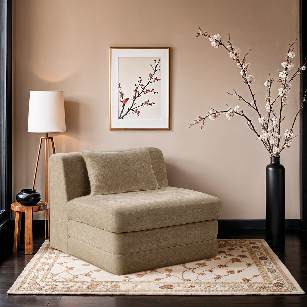 Stellar Chenille Fabric Upholstered Modular Accent Chair