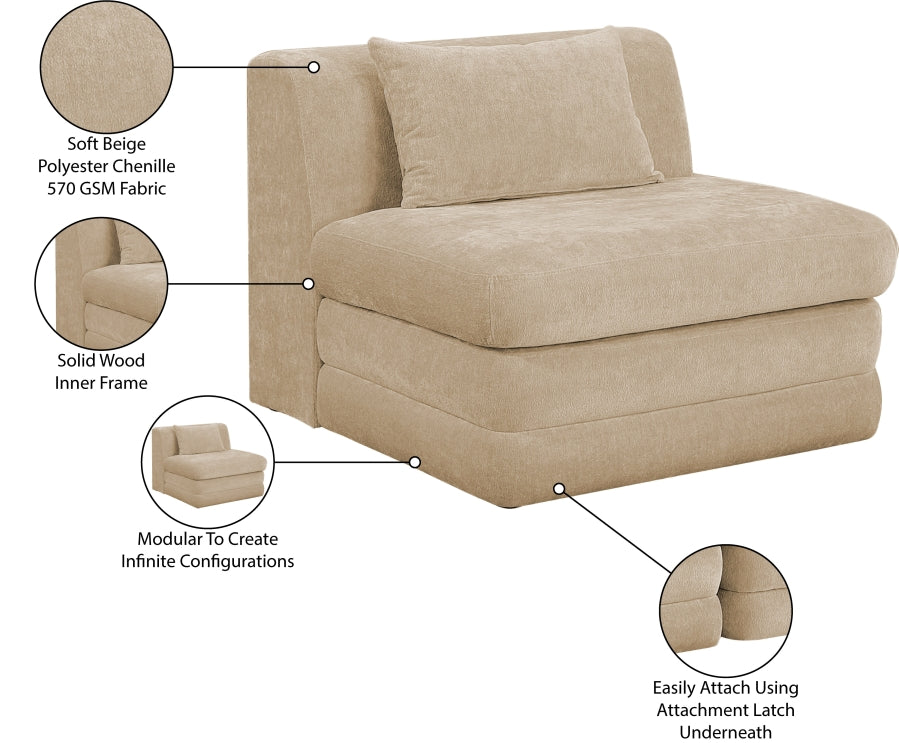 Stellar Chenille Fabric Upholstered Modular Accent Chair