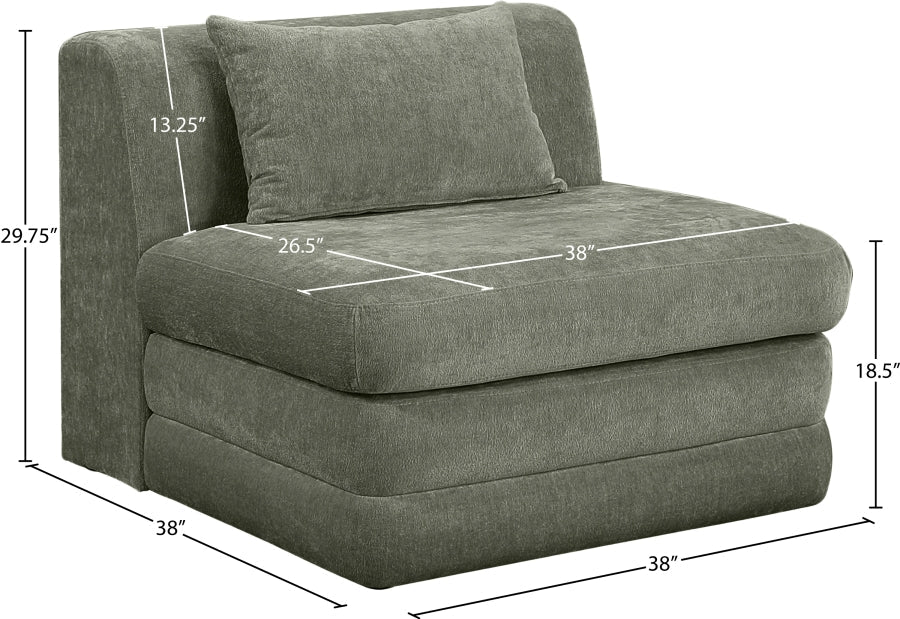 Stellar Chenille Fabric Upholstered Modular Accent Chair