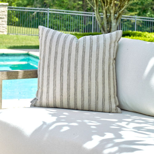 Basket Stripe Outdoor Pillow - Rattan