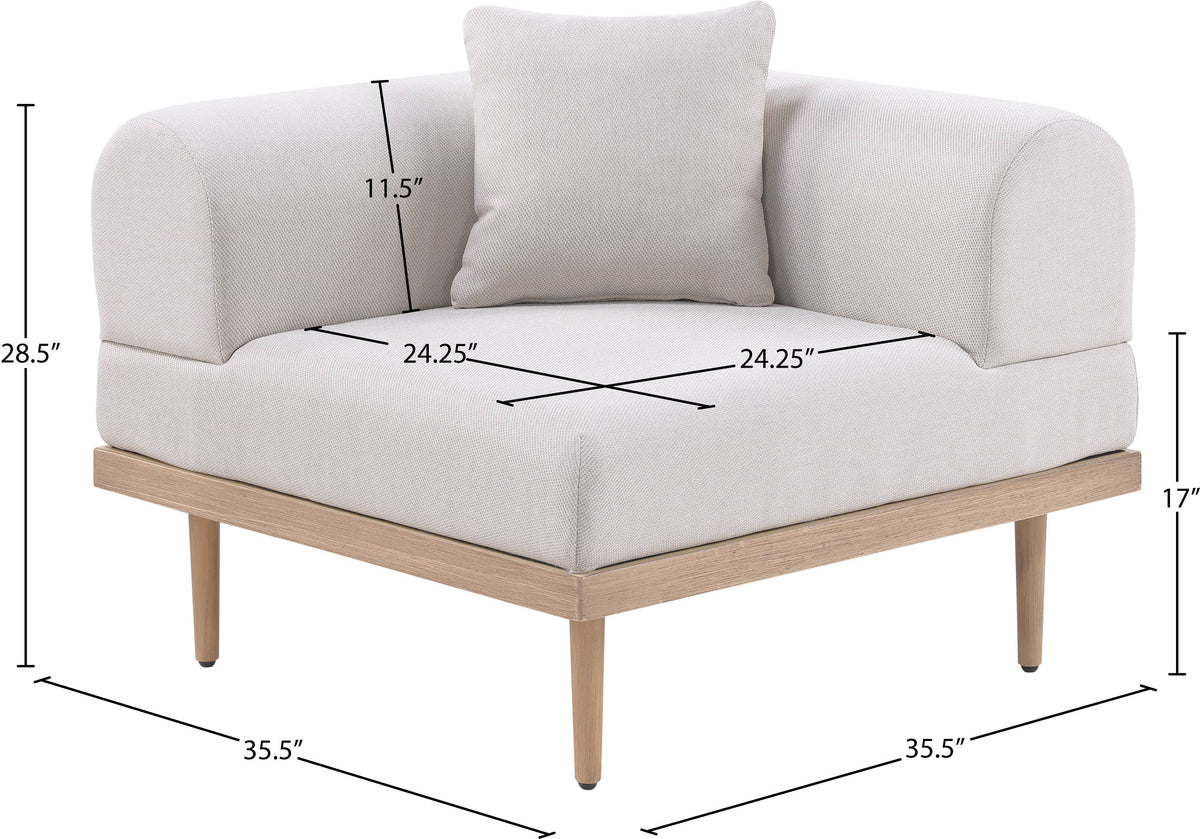 Laguna Resilient Water Resistant Fabric Upholstered Outdoor Patio Modular Corner Chair