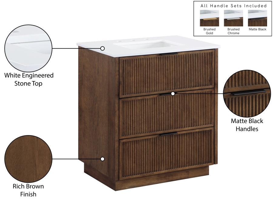 Willard White Engineered Stone And Solid Wood Bathroom Vanity