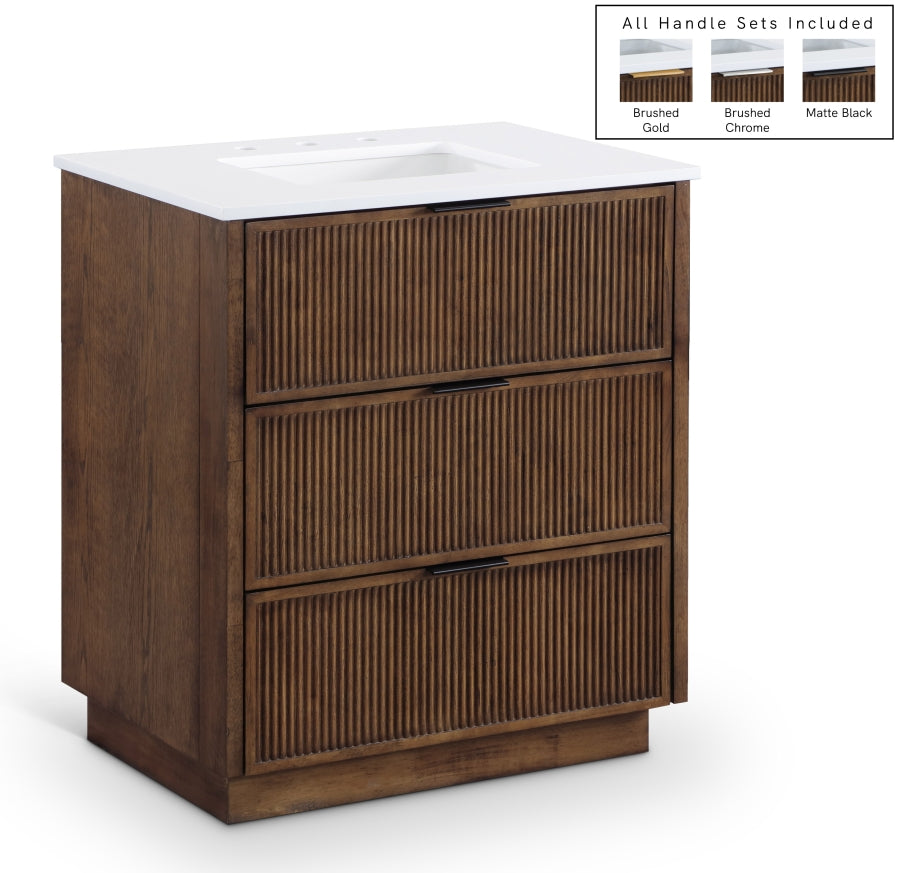 Willard White Engineered Stone And Solid Wood Bathroom Vanity