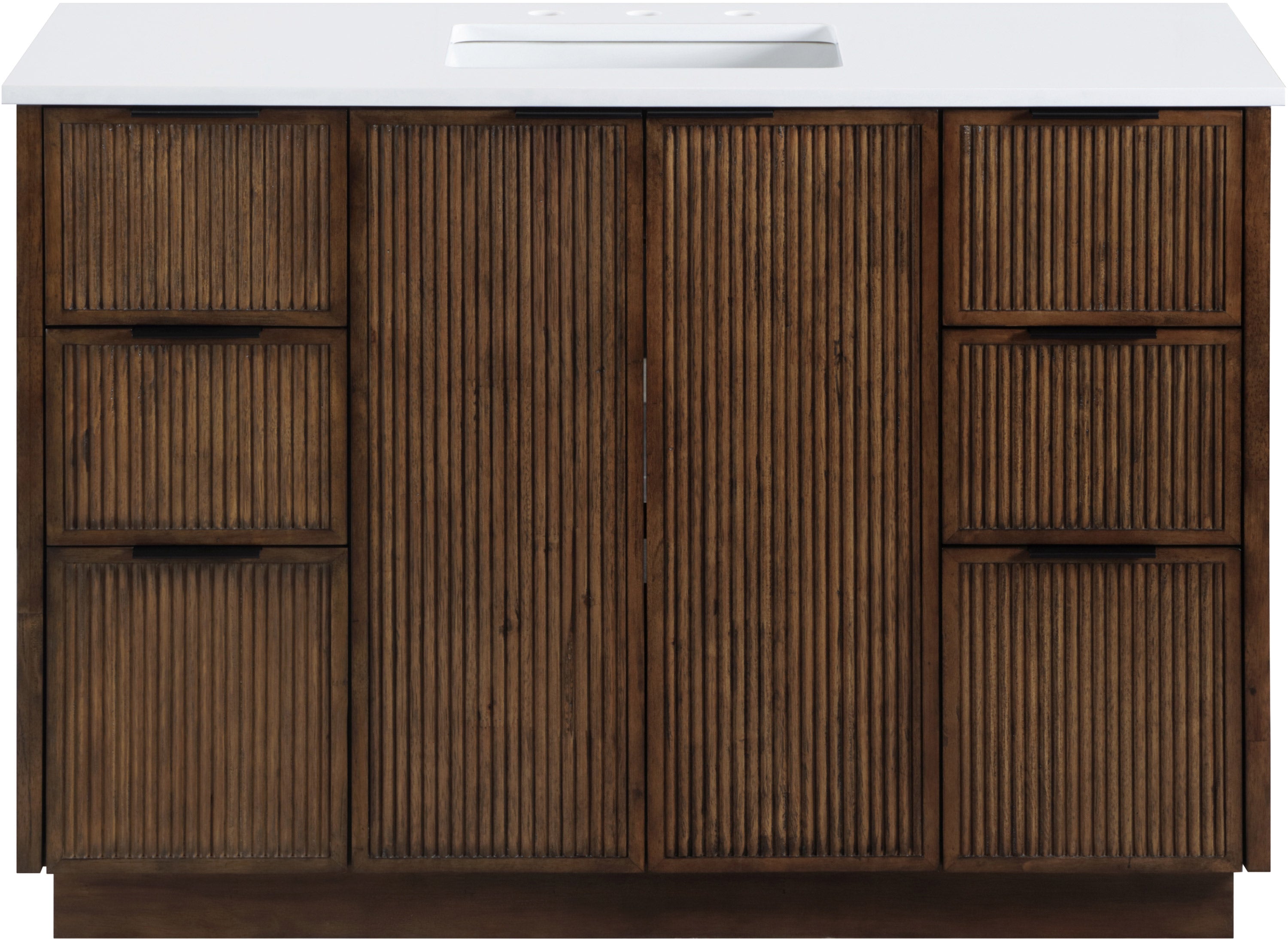 Willard 48" White Engineered Stone And Solid Wood Bathroom Vanity