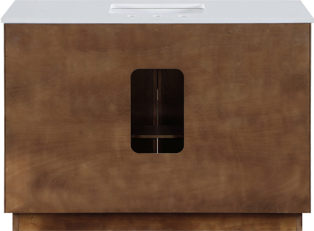 Willard 48" White Engineered Stone And Solid Wood Bathroom Vanity