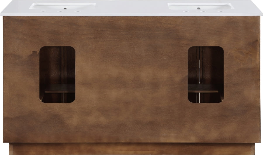 Willard 60" White Engineered Stone And Solid Wood Bathroom Vanity