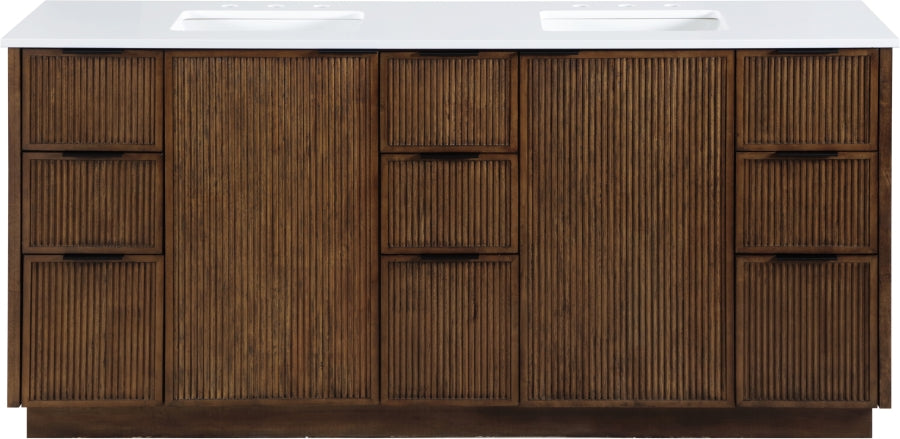 Willard 72" White Engineered Stone And Solid Wood Bathroom Vanity