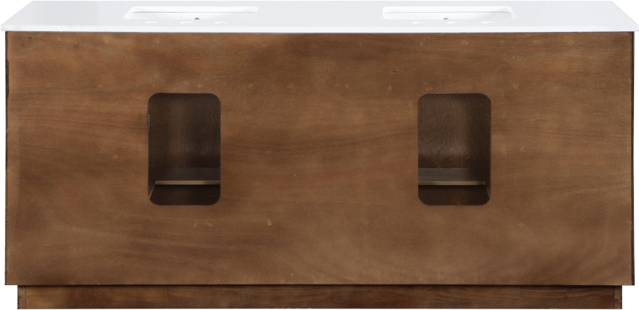 Willard 72" White Engineered Stone And Solid Wood Bathroom Vanity
