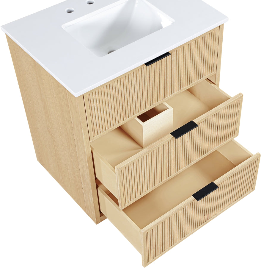 Willard White Engineered Stone And Solid Wood Bathroom Vanity