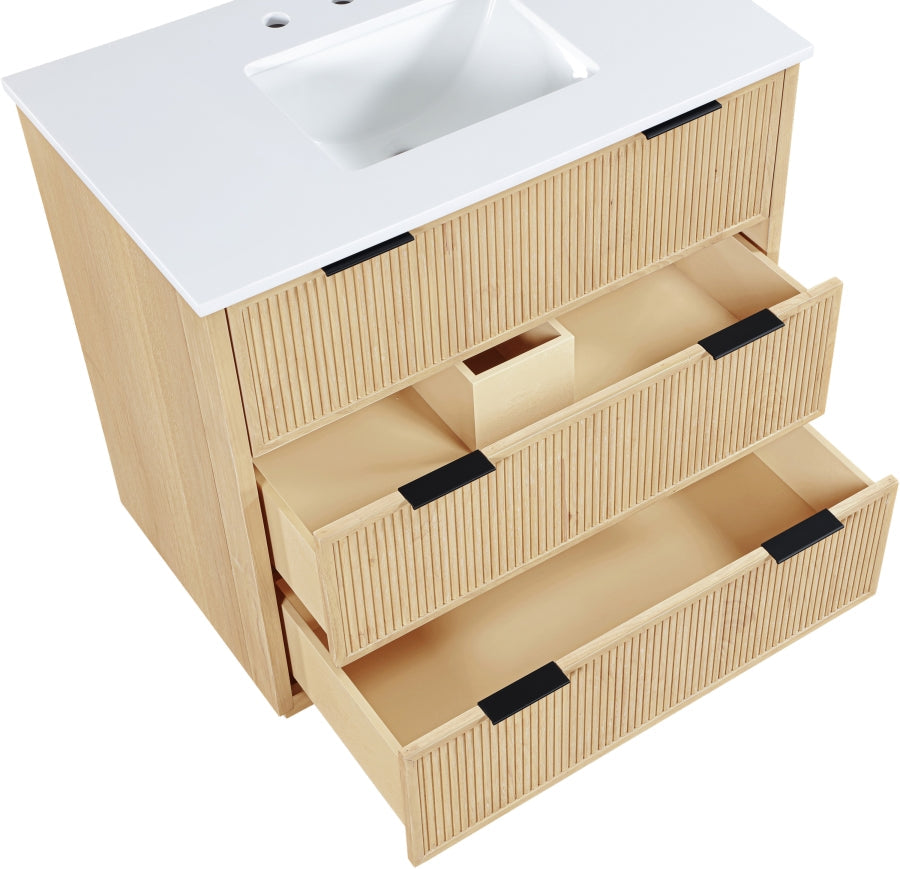 Willard White Engineered Stone And Solid Wood Bathroom Vanity